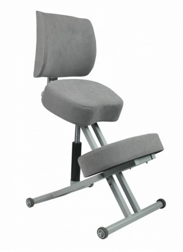 Стул коленный эргономичный "ОЛИМП" СК-2-2Г цвет светло серый (корпус белого цвета) Стул коленный эргономичный "ОЛИМП" СК-2-2Г цвет светло серый (корпус белого цвета)