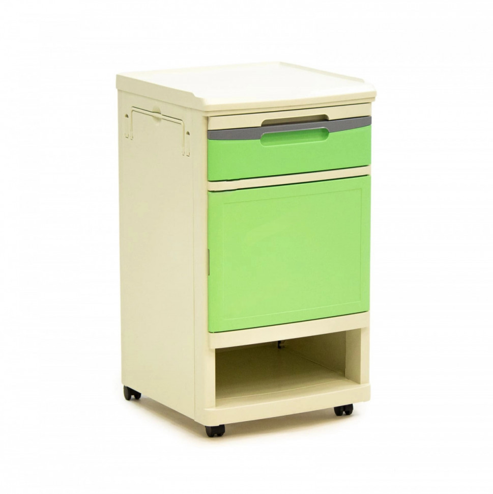 Тумба прикроватная МЕТ BLZ 026 пластиковая с выдвижным столиком, на колесах, цвет зеленый Тумба прикроватная МЕТ BLZ 026 пластиковая с выдвижным столиком, на колесах, цвет зеленый